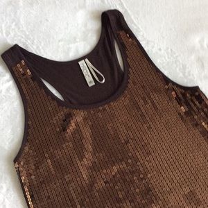 Sequined Tank by Kische Bronze/Golden fab color! M